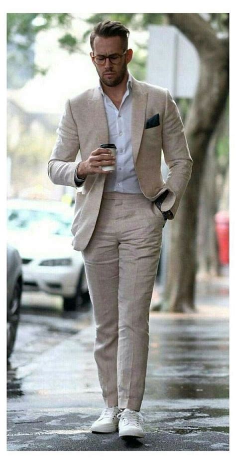 beige suit summer wedding.